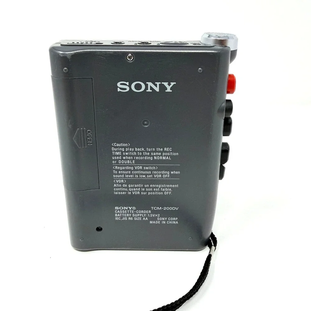 Sony TCM-200DV Cassette Corder Recorder VOR Clear Voice Silver Untested